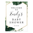 Affiche de bienvenue Baby shower de Monstera tropi