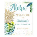 Affiche de bienvenue Baby shower de plage de Pinea