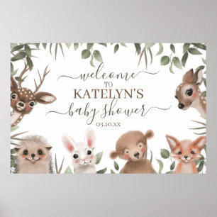 Affiche de bienvenue Baby shower de verdure des bo
