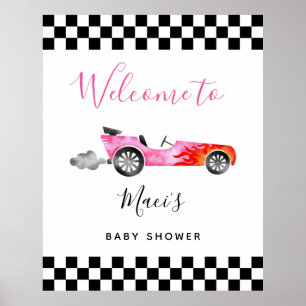 Affiche de bienvenue Baby shower de voiture de cou