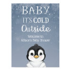 Affiche de bienvenue Baby shower d'hiver de Pengui