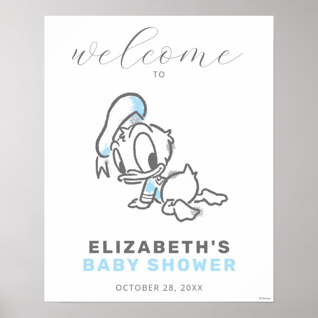 Affiche de bienvenue Baby shower Donald Duck (Devant)