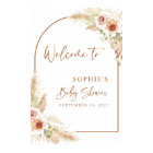 Affiche de bienvenue Baby shower en herbe de Boho 