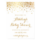 Affiche de bienvenue Baby shower Faux Gold Foil Co