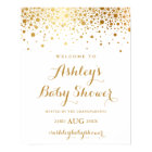 Affiche de bienvenue Baby shower Faux Gold Foil Co