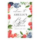 Affiche de bienvenue Baby shower fraise Berry