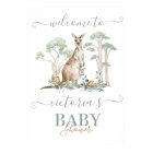 Affiche de bienvenue Baby shower Kangaroo et Joey