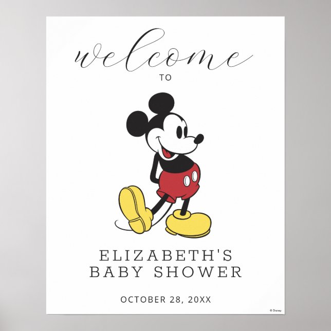 Affiche de bienvenue Baby shower Mickey Mouse (Devant)