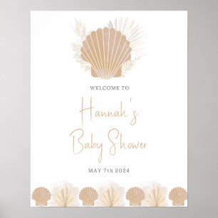 Affiche de bienvenue Baby shower Ocean Shell