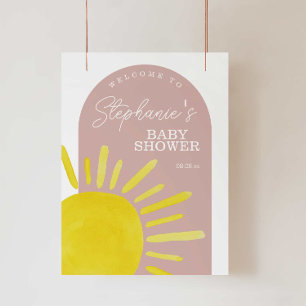 Affiche de bienvenue Baby shower Sun Sunshine Girl