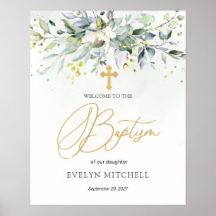 Affiche de bienvenue Baptême de la croix d'Eucalyp