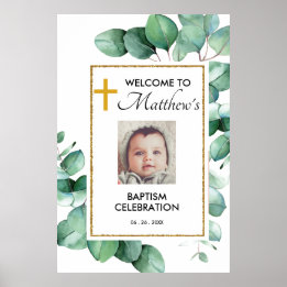Affiche de bienvenue Baptême de l'Eucalyptus vert
