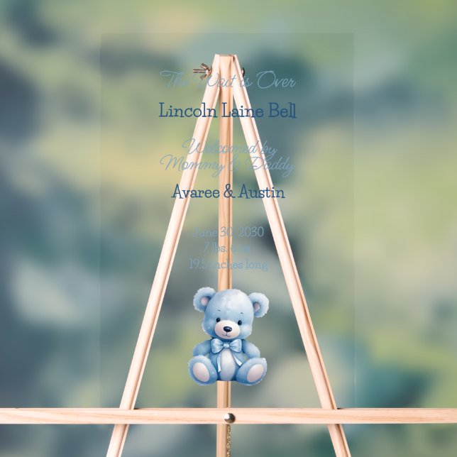 Affiche de bienvenue bébé garçon (Neutre)