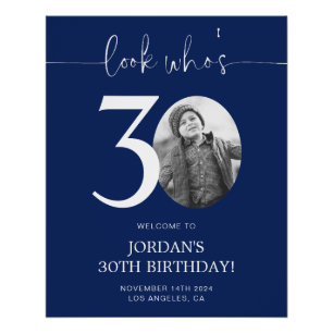 Affiche de bienvenue Blue 30th Birthday   Regardez