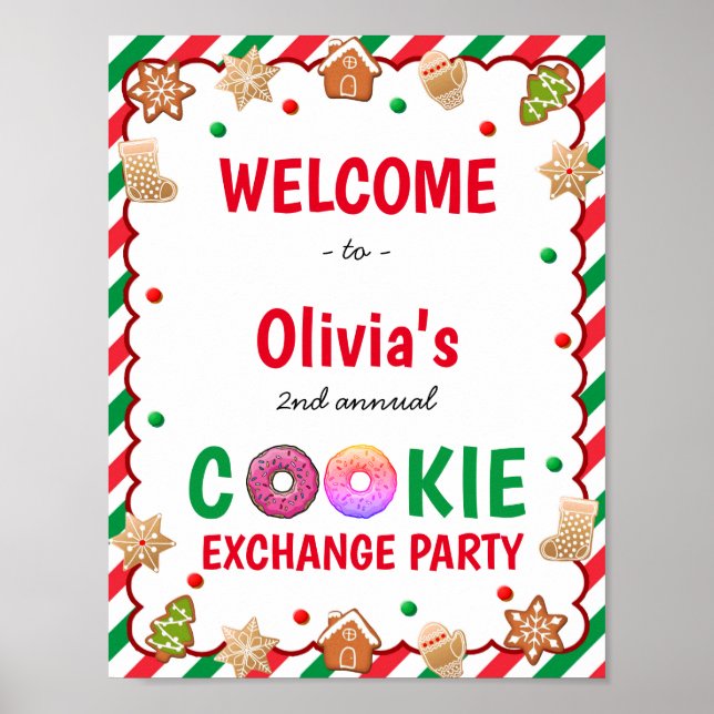 Affiche de bienvenue Christmas Cookie Exchange (Devant)
