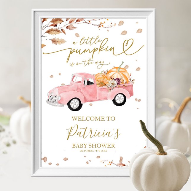 Affiche de bienvenue citrouille Baby shower d'auto (Créateur téléchargé)