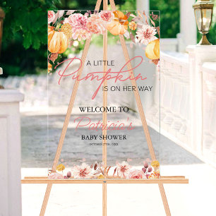 Affiche de bienvenue citrouille Baby shower d'auto
