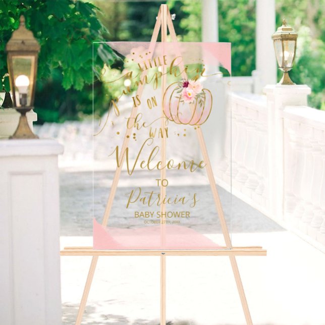 Affiche de bienvenue citrouille Baby shower d'auto (Créateur téléchargé)