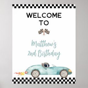 Affiche de bienvenue d'anniversaire de la course b