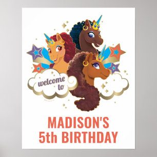 Affiche de bienvenue d'anniversaire de la fille Af