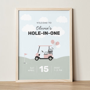 Affiche de bienvenue d'anniversaire du golf de tro