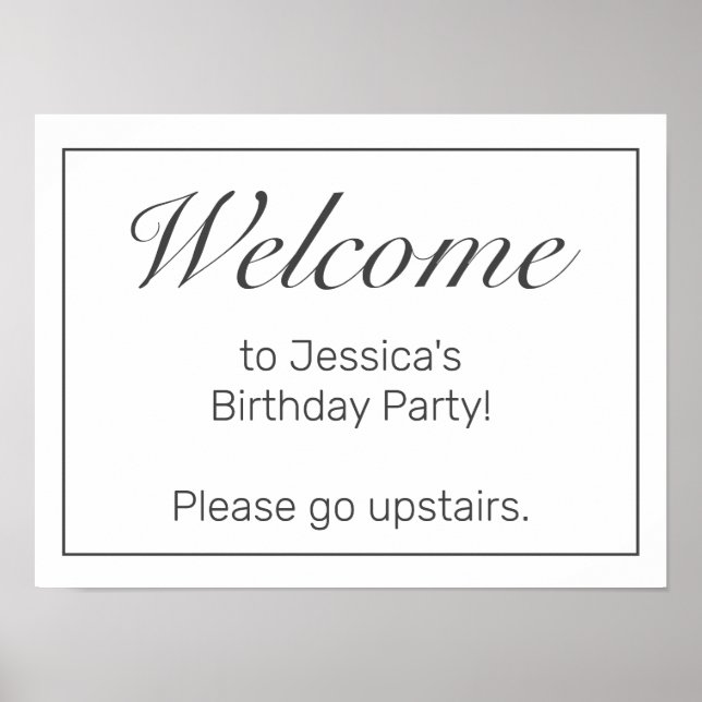 Affiche de bienvenue d'anniversaire minimaliste mo (Devant)
