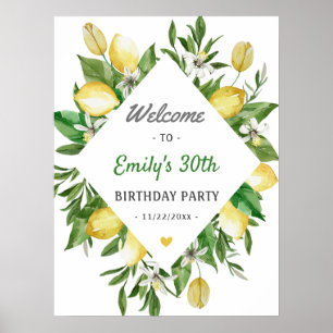 Affiche de bienvenue d'anniversaire moderne Citrus