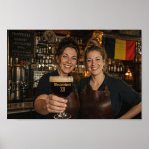 Affiche de bienvenue dans un bar trappiste belge