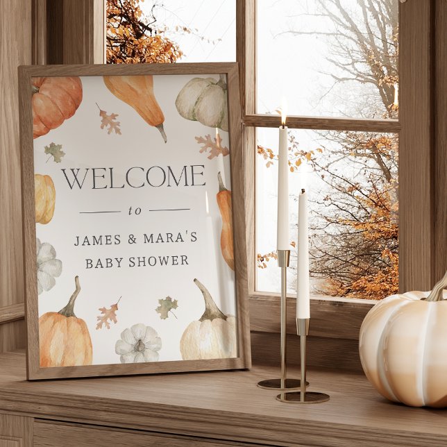 Affiche de bienvenue de Baby shower d'automne des  (Créateur téléchargé)