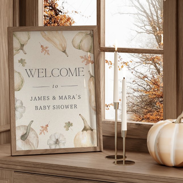 Affiche de bienvenue de Baby shower d'automne des  (Créateur téléchargé)