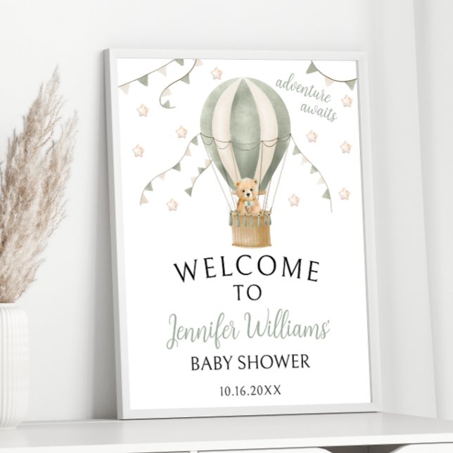 Affiche de bienvenue de Baby shower de balloon en  (Créateur téléchargé)
