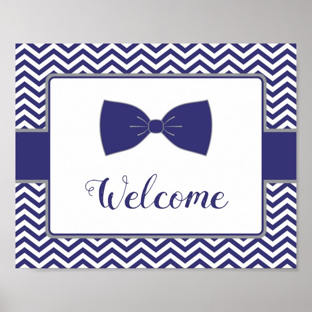 Affiche de bienvenue de Baby shower de Cravate Lit (Devant)