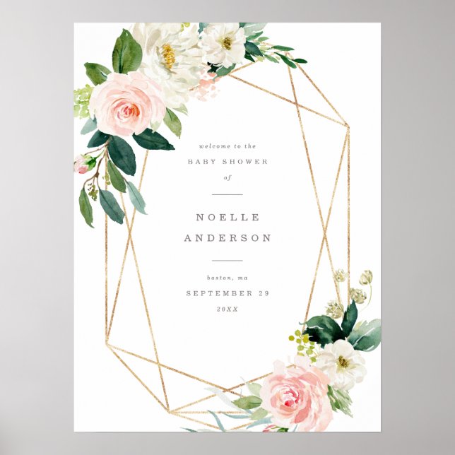 Affiche de bienvenue de Baby shower de romance de  (Devant)