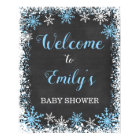 Affiche de bienvenue de Baby shower de Snowflake B