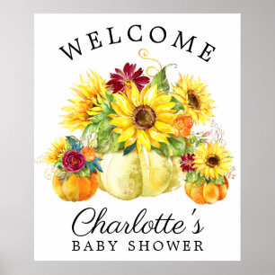 Affiche de bienvenue de Baby shower de tournesol C