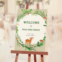Affiche de bienvenue de Baby shower de Wreath en b
