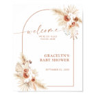 Affiche de bienvenue de Baby shower en laiton Boho