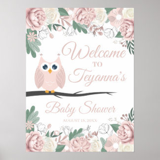 Affiche de bienvenue de Baby shower Floral de Chou