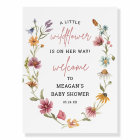 Affiche de bienvenue de Baby shower Floral Petit F