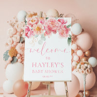 Affiche de bienvenue de Baby shower floral Piper P