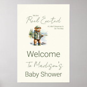 Affiche de bienvenue de Baby shower Little Fisherm
