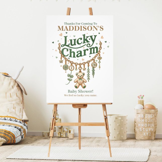Affiche de bienvenue de Baby shower Lucky Charm Br (Créateur téléchargé)