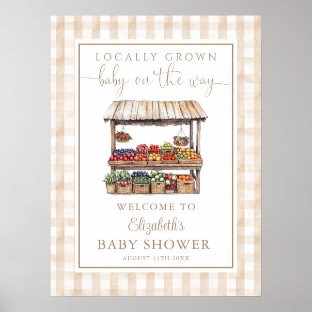 Affiche de bienvenue de Baby shower neutre cultivé (Devant)