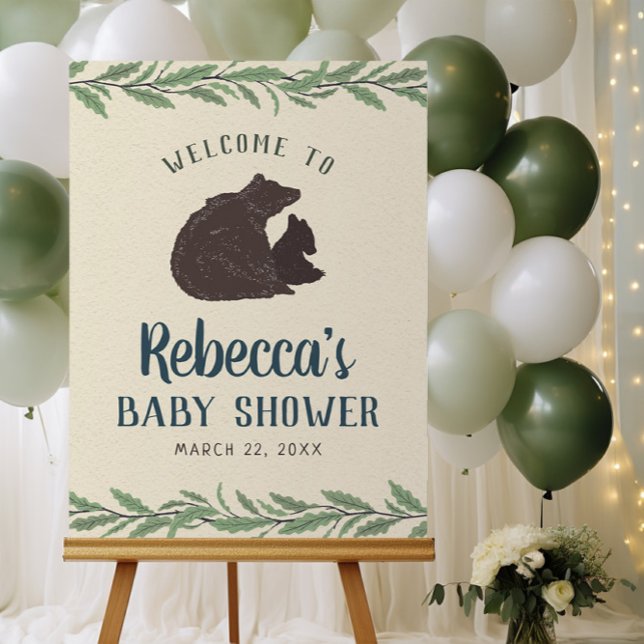 Affiche de bienvenue de Baby shower rustique Littl (Créateur téléchargé)