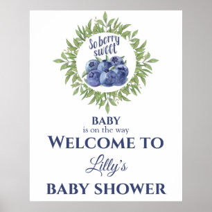 Affiche de bienvenue de Baby shower sucré aux baie