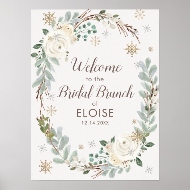 Affiche de bienvenue de brunch de la nuptiale d'hi (Devant)