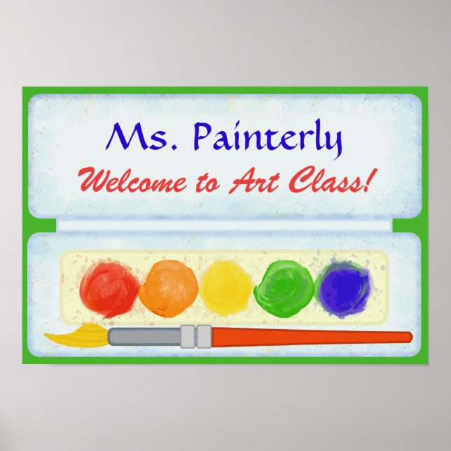 Affiche de bienvenue de classe de professeur d'art (Devant)