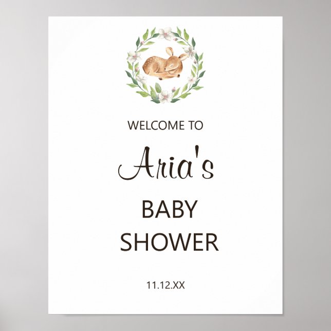 Affiche de bienvenue de douche à cerf à couchage f (Devant)