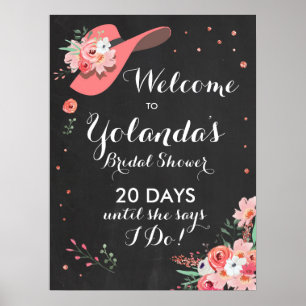 Affiche de bienvenue de douche nuptiale Derby Casq