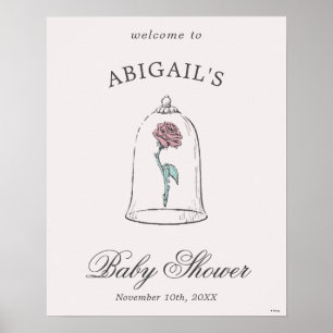 Affiche de bienvenue de douche Rose enchantée de B